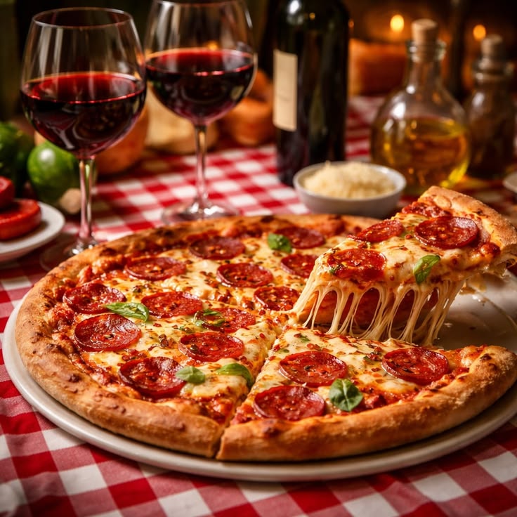 Pizza pronta na mesa
